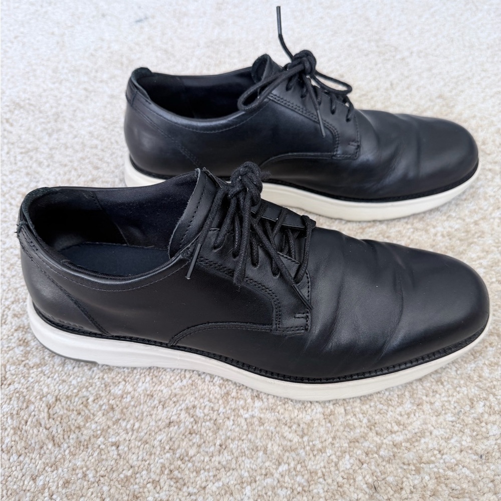 Cole Haan Black Leather Oxford with White Sole